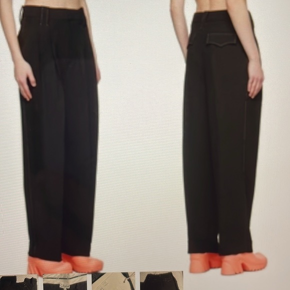 NWT Ganni black tailored heavy crepe trouser size 4 - Picture 4 of 16